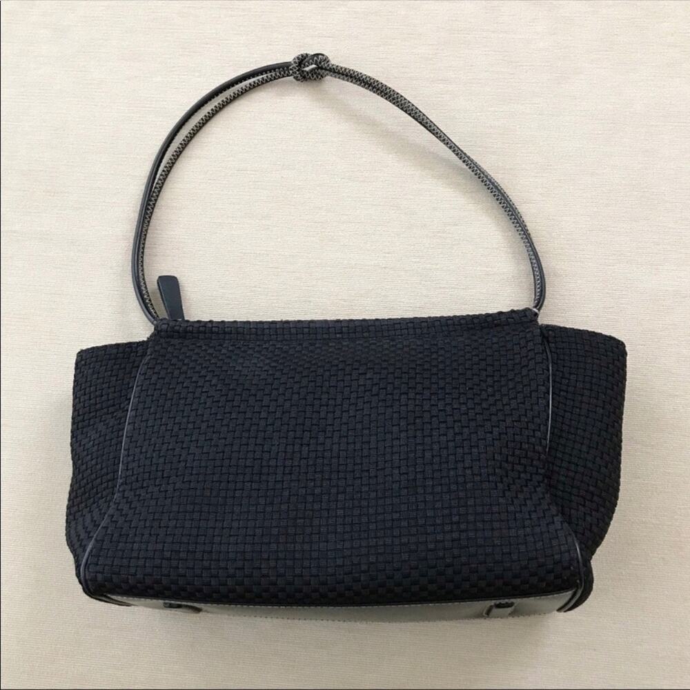 The Sak Black Shoulder Bag Woven Fabric Shoulder Purse - Picture 5 of 7